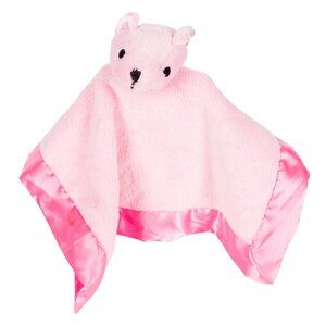 Tadpoles Puppy Dog Lovey Security Blanket Push Pink Satin Trim